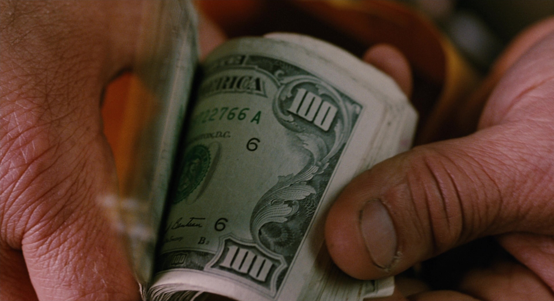 A tense close-up from Jackie Brown